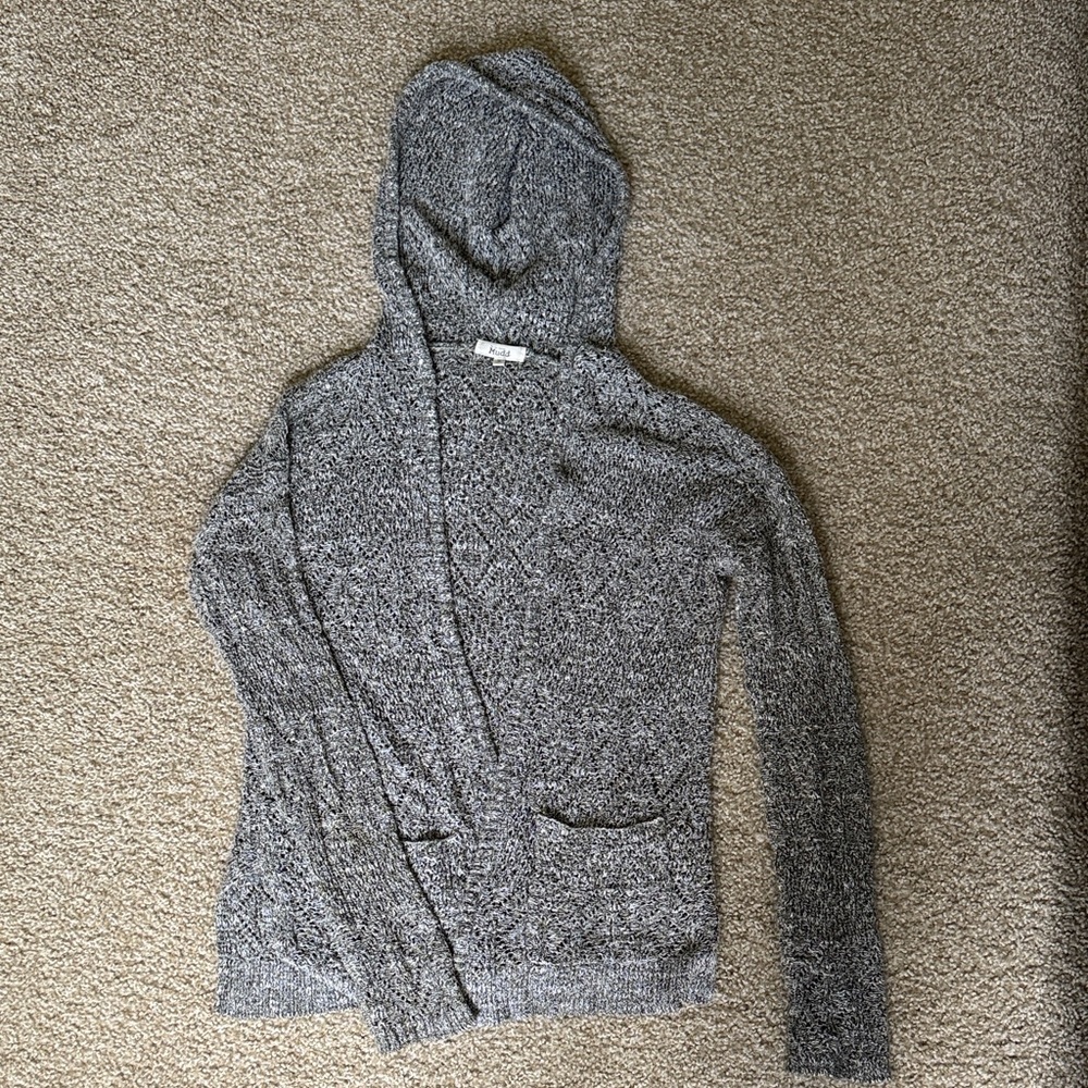 Mudd Charcoal Hooded Cardigan